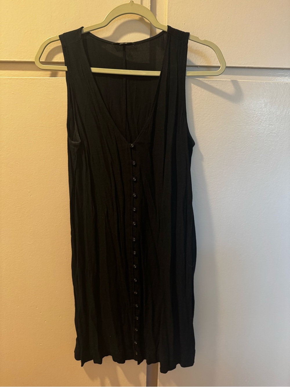 Madewell Black Sleeveless Button-Front Dress